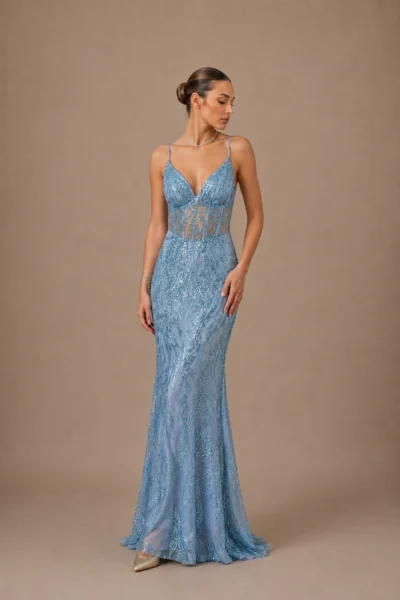 EMILIA – Vestido corte sirena de lentejuelas